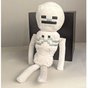 Minecraft Skeleton Plush Jazwares Toy World White Pixelated Mob Toy 9 inch